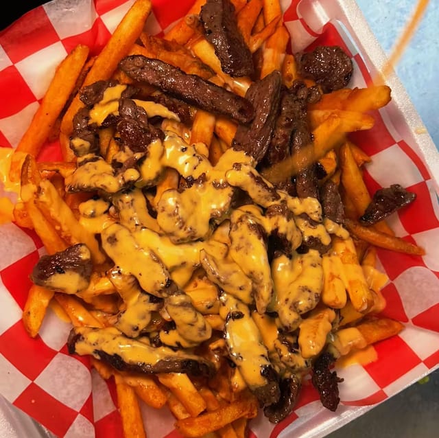 Loaded Sweet Potato Steak fries.