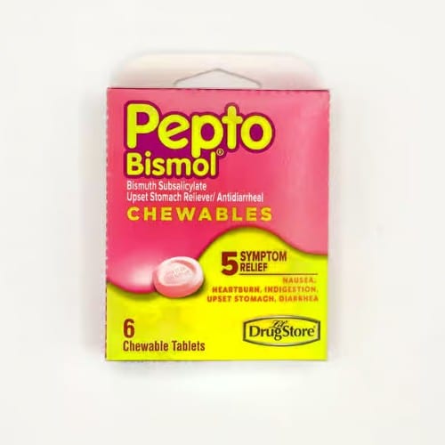 Pepto Bismol Chewables.